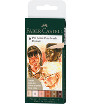 Pintselpliiatsid Faber-Castell Pitt-Pen Portree 6 tk.