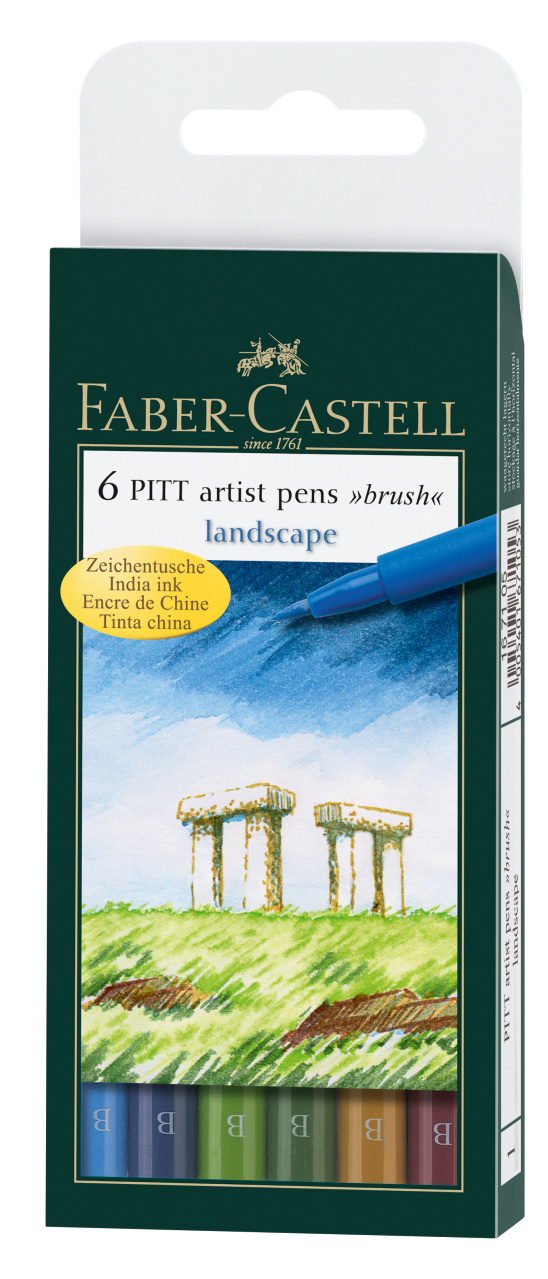Pintselpliiatsid Faber-Castell  Pitt Pen Loodus 6tk.